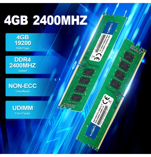 8GB KIT (2X4GB) DDR4 2400MHz Udimm Ram PC4-19200  1.2V CL17 288 Pin 1RX8 Dual Rank Non-ECC Unbuffered Desktop Computer Memory Ram Module Upgrade