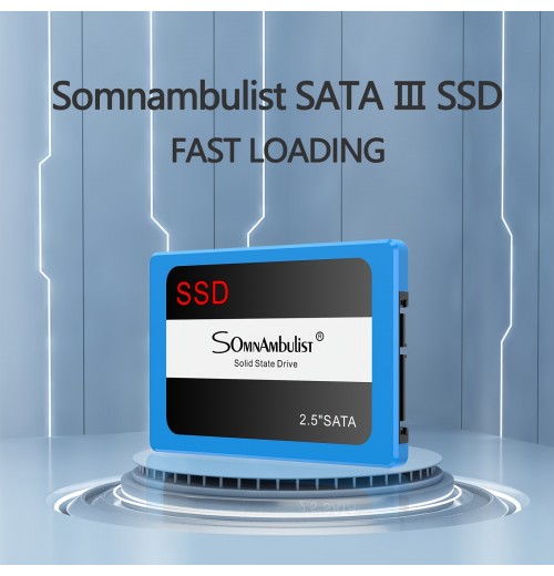 Blue SSD 480GB SATA III 6Gb/s Internal Solid State Hard Drive 2.5inch 7mm(0.28inch) Read Speed Up To 550Mb/s 3D NAND For Laptop And Pc Somnambulist H650