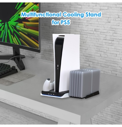 Multi-function Charging Stand With Cooling Fan For PS5 Console