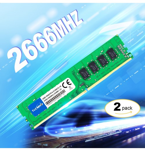 8GB KIT (2X4GB) DDR4 2666MHz Udimm Ram PC4-21300  1.2V CL19 288 Pin 1RX8 Dual Rank Non-ECC Unbuffered Desktop Computer Memory Ram Module Upgrade